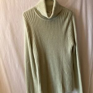 Ribbed Turtleneck Sweater - Sage Green